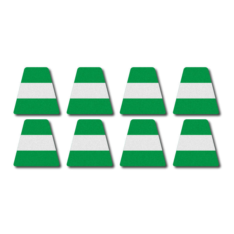 Tetrahedron Set - Green w/Stripe