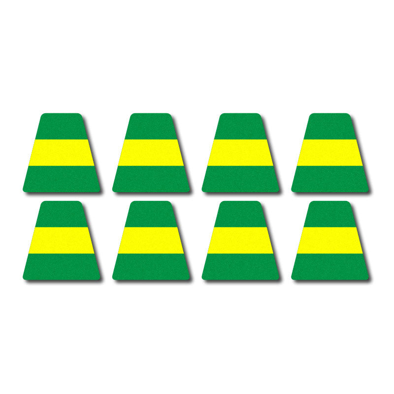Tetrahedron Set - Green w/ Yellow Stripe