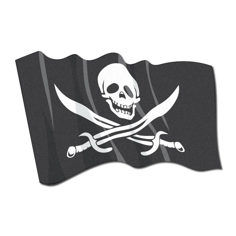 Reflective Waving Pirate Flag Decal