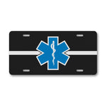 Reflective EMS License Plate - Star Of Life Thin White Line