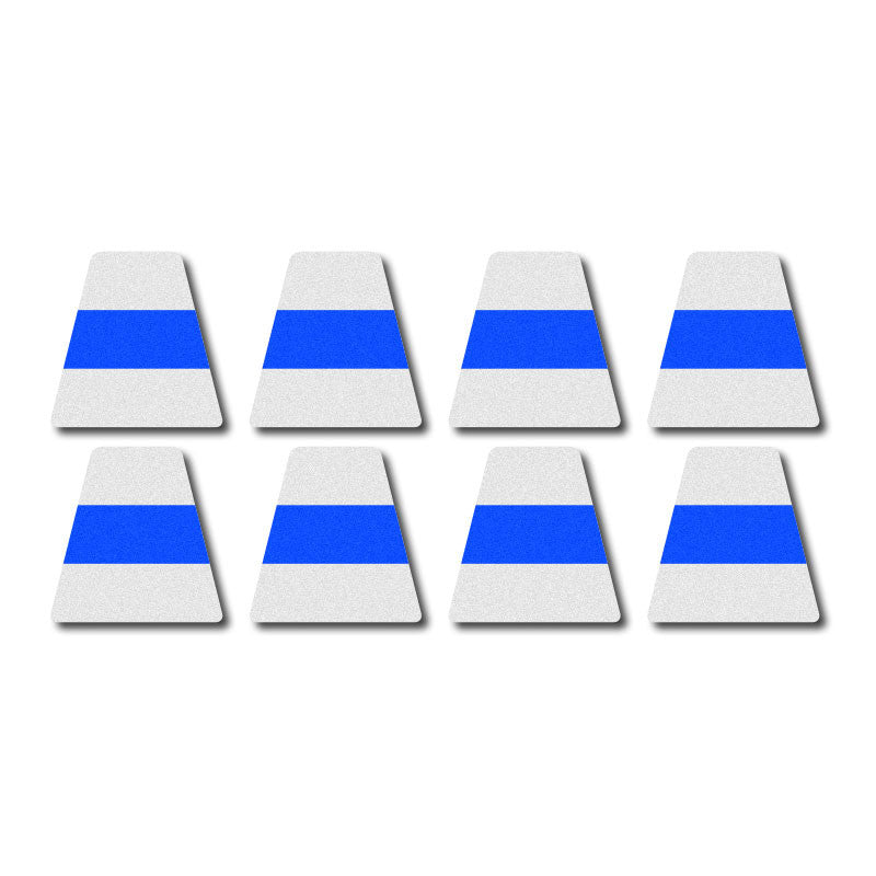 Tetrahedron Set - White w/ Blue Stripe