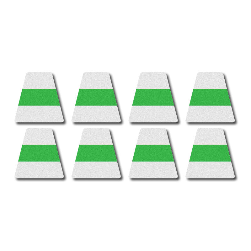 Tetrahedron Set - White w/ Green Stripe