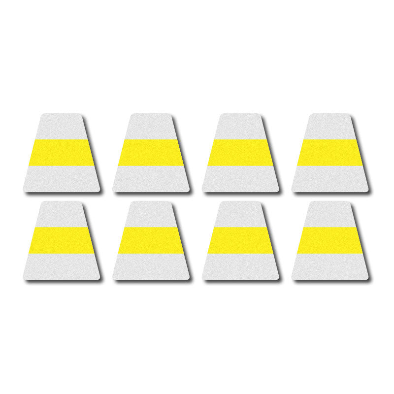 Tetrahedron Set - White w/ Yellow Stripe